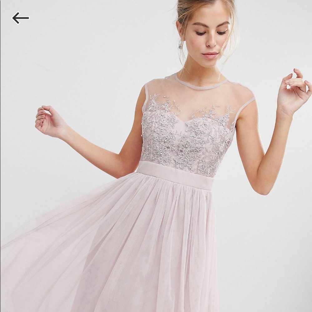 ASOS Little Mistress Dress Mesh Top Tulle Skirt